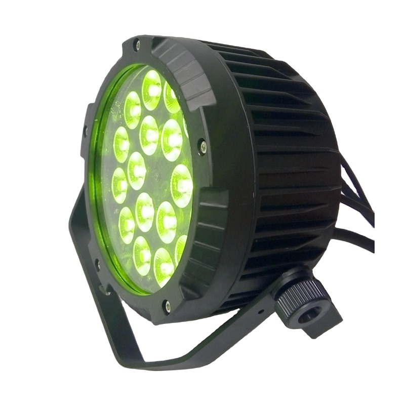 DMX512 Waterproof IP65 18x18W RGBWA UV LED Flat Par Light for Outdoor